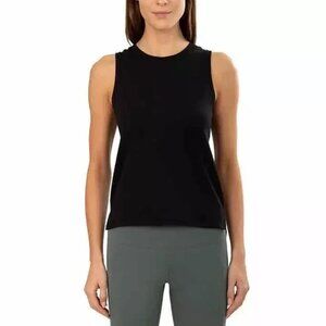 Tuff Athletics Women's Crew Neck Stretch Top - Activewear Size L,  Black